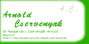 arnold cservenyak business card