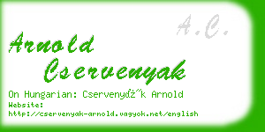 arnold cservenyak business card